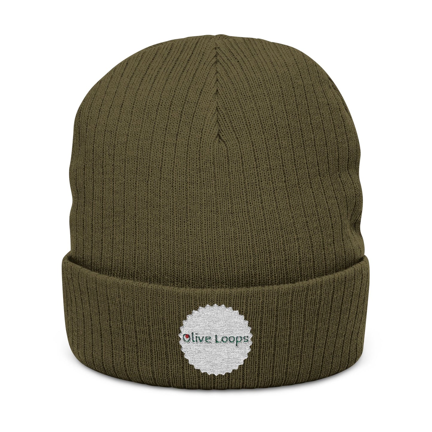 Olive Loops: Ribbed Knit Beanie