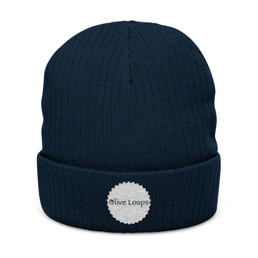 Olive Loops: Ribbed Knit Beanie